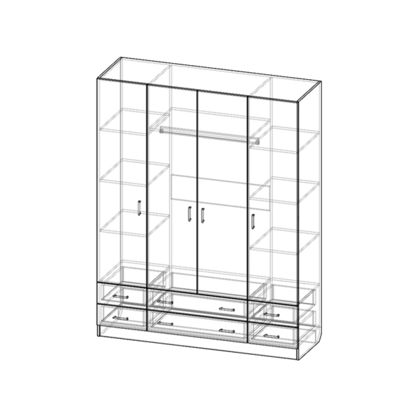 Купить шкаф четырехстворчатый шр-416 - 18 910 руб.