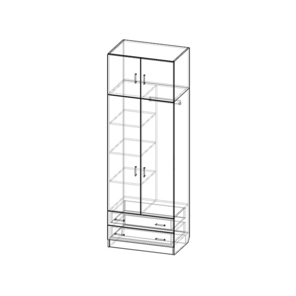 Купить шкаф двухстворчатый с антресолью шр-297 - 12 080 ₽