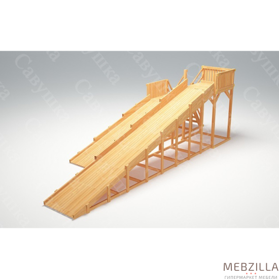 Купить зимняя деревянная горка савушка зима wood 7 - 243 000 руб.