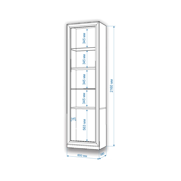 Купить витрина высокая втв-фгд-фгк nobile - 19 690 ₽