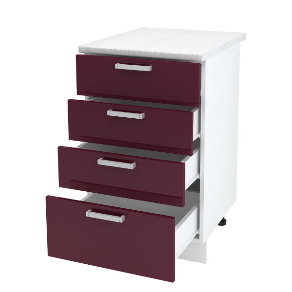 Купить шкаф напольный с четырьмя ящиками алина шн4я 500 б/ст - 5 650 ₽
