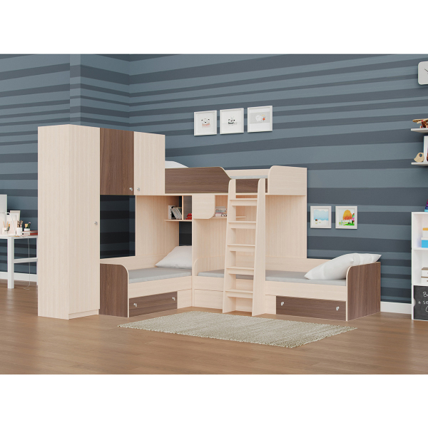 Купить кровать трехместная двухъярусная трио/1 - 45 400 руб.