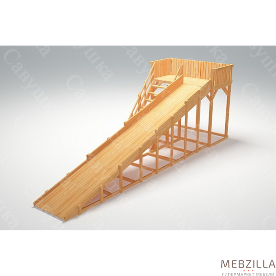 Купить зимняя деревянная горка савушка зима wood 6 - 195 000 руб.