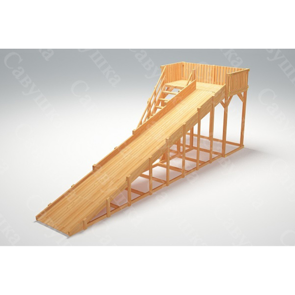 Купить зимняя деревянная горка савушка зима wood 6 - 195 000 руб.