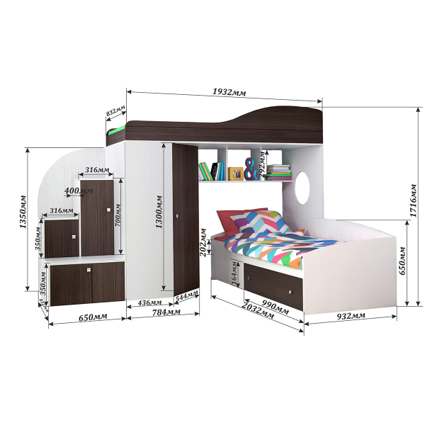 Купить кровать двухъярусная кадет 2 - 40 850 руб.