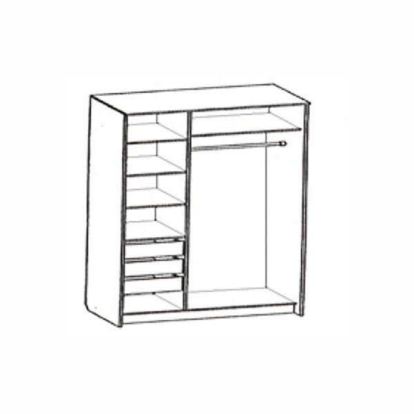 Купить шкаф-купе двухдверный с ящиками топ-лайн - 18 590 руб.