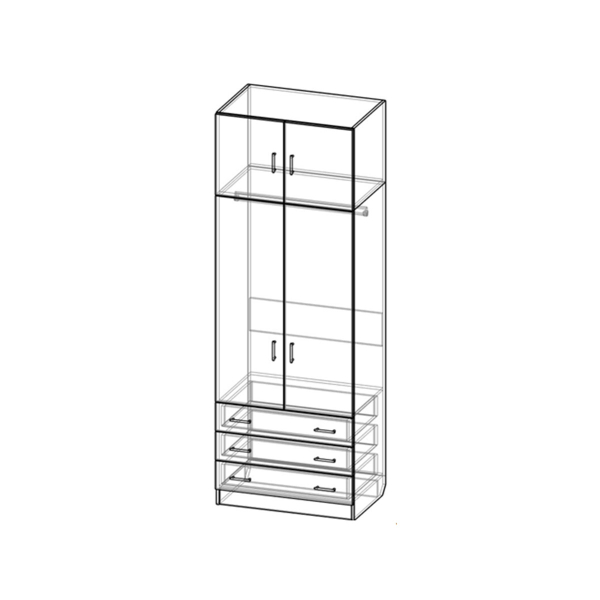 Купить шкаф двухстворчатый с антресолью шр-293 - 11 490 ₽