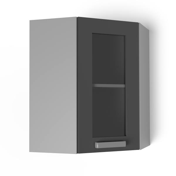Купить шкаф навесной угловой 550х550 угол скошенный со стеклом бомбей увс - 5 572 ₽