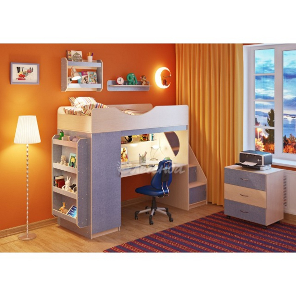 Купить кровать-чердак легенда 9.4 с полками - 38 390 ₽