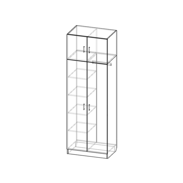 Купить шкаф двухстворчатый с антресолью шр-296 - 10 680 ₽