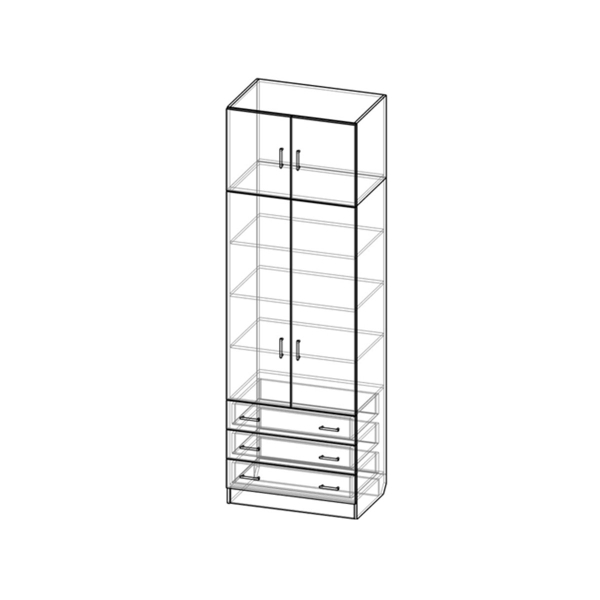 Купить шкаф двухстворчатый с антресолью шр-283 - 12 810 ₽